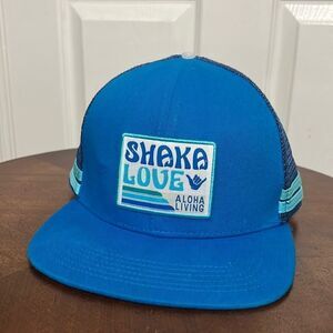 🤙🏝 SHAKA LOVE Aloha Living Snapback Flat Bill Hat Mesh Back - PERFECT Conditio